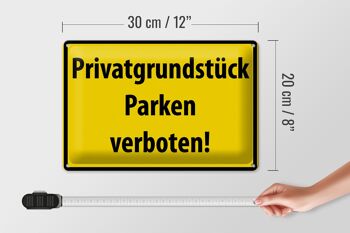 Panneau d'avertissement en étain, 30x20cm, propriété privée, parking interdit 4
