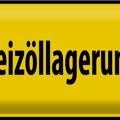 Cartel de hojalata señal de advertencia 30x20cm almacenamiento de gasóleo amarillo