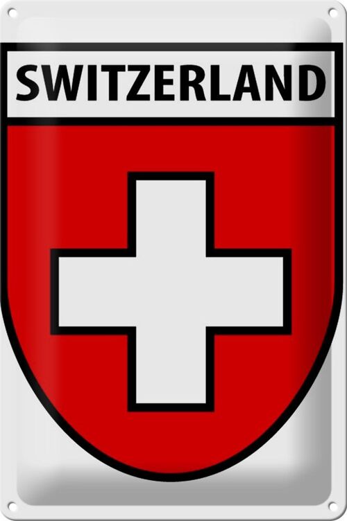 Blechschild Flagge 20x30cm Switzerland Schweiz Wappen