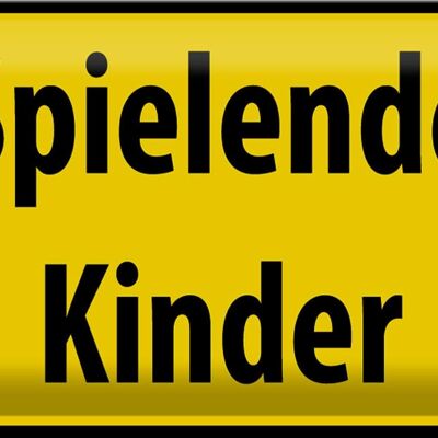 Metal sign Attention 30x20cm Playing children