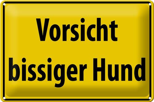 Blechschild Warnschild 30x20cm Vorsicht bissiger Hund