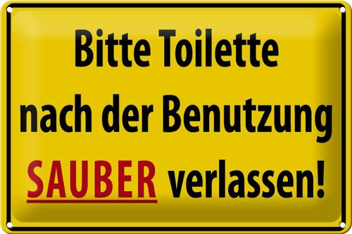 Blechschild WC 30x20cm Toilette nach Benutzung sauber