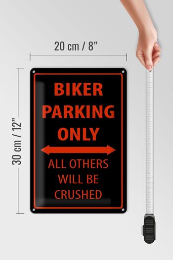 Plaque en tôle vélo 20x30cm Parking motards uniquement 4