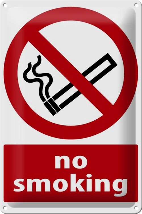 Blechschild Warnschild 20x30cm No Smoking