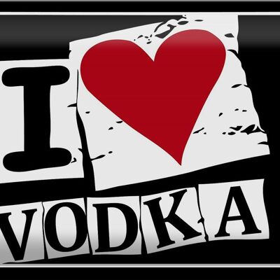 Cartel de chapa 30x20cm Me encanta el vodka