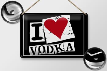 Plaque en tôle 30x20cm J'aime la Vodka 2