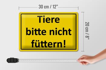 Panneau d'avertissement en étain 30x20cm Veuillez ne pas nourrir les animaux 4