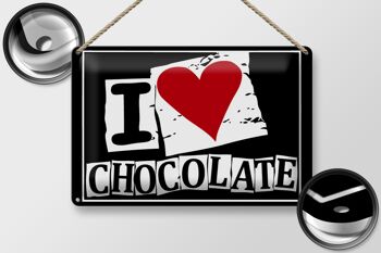 Plaque en tôle chocolat 30x20cm I Love Chocolate 2