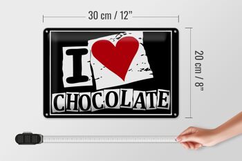 Plaque en tôle chocolat 30x20cm I Love Chocolate 4