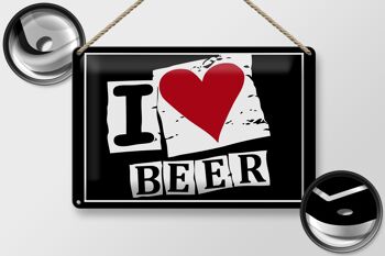 Plaque en tôle 30x20cm Bière I Love Beer 2