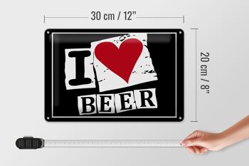 Plaque en tôle 30x20cm Bière I Love Beer 4