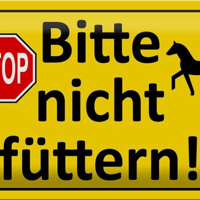 Metal sign prohibition sign 30x20cm Stop Please do not feed