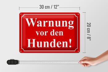Panneau d'avertissement en tôle 30x20cm, avertissement concernant les chiens 4