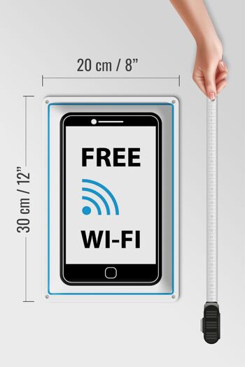 Plaque signalétique en tôle 20x30cm WI-FI gratuit (téléphone portable) 4