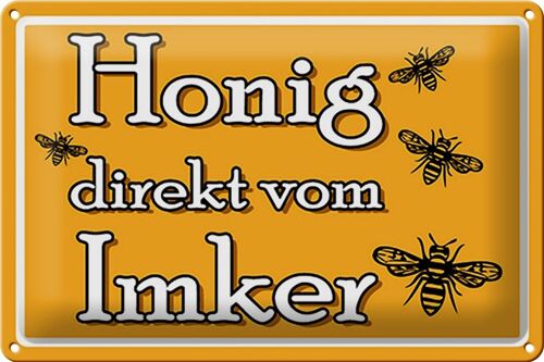 Blechschild Spruch 30x20cm Honig direkt vom Imker