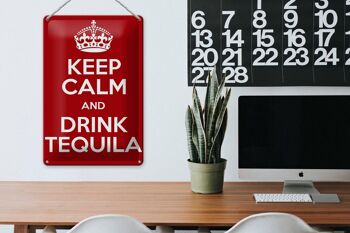 Plaque en étain 20x30cm Keep calm and Drink Tequila 3