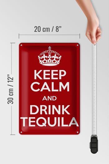 Plaque en étain 20x30cm Keep calm and Drink Tequila 4