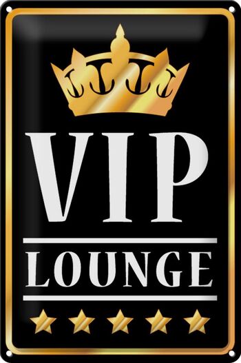 Plaque en tôle VIP Lounge 20x30cm couronne de bar 5 étoiles 1