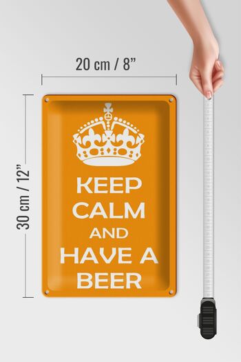 Panneau en étain disant 20x30cm Keep Calm and have a beer 4