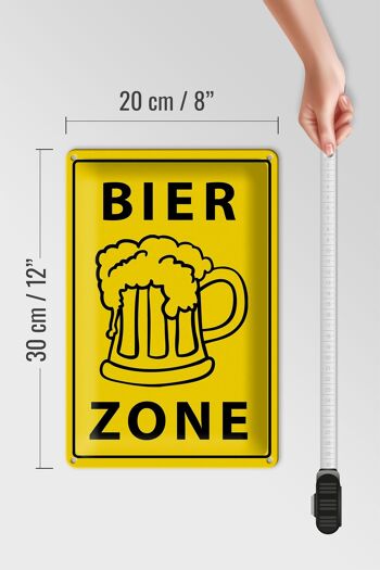Plaque en tôle 20x30cm Beer Zone drôle 4