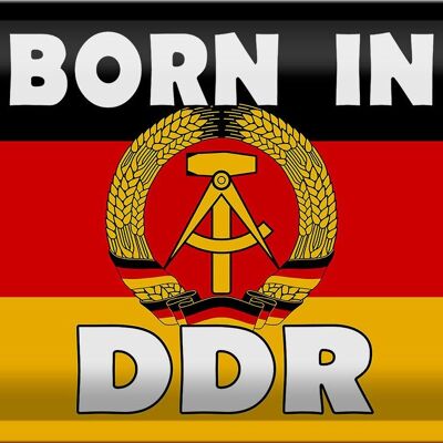 Targa in metallo nostalgia 30x20 cm Nato nella bandiera della DDR