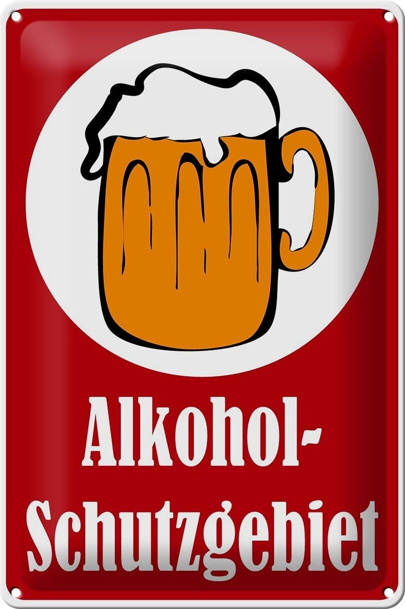 Blechschild 20x30cm Schutzgebiet Bier Geburtstag