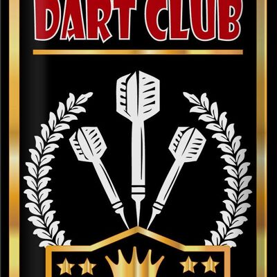 Panneau en étain Dart Club 20x30cm King Dart Game Fun