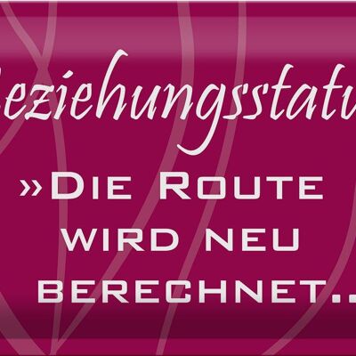 Blechschild Spruch 30x20cm Beziehungsstatus Route