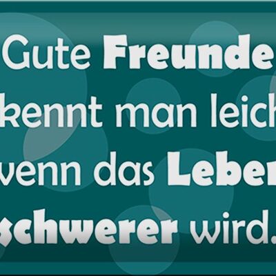 Blechschild Spruch 30x20cm Gute Freunde erkennt man leicht