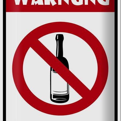 Cartel de chapa nota 20x30cm advertencia prohibido beber