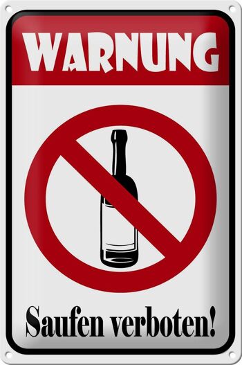 Panneau en étain note 20x30cm avertissement interdiction de boire 1