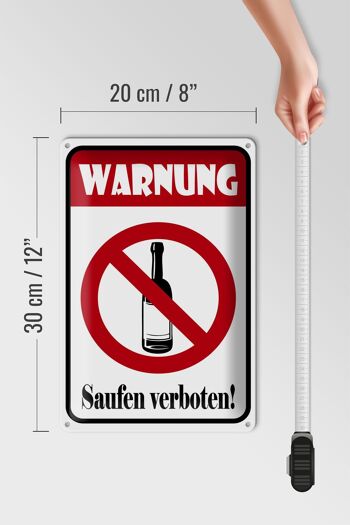 Panneau en étain note 20x30cm avertissement interdiction de boire 4