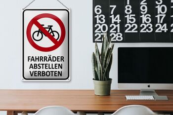 Panneau en tôle avertissement 20x30cm stationnement vélos interdit 3