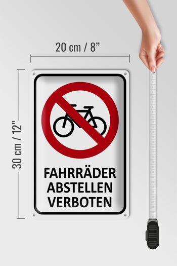 Panneau en tôle avertissement 20x30cm stationnement vélos interdit 4