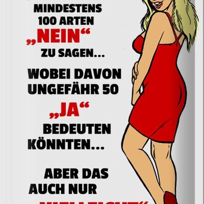 Blechschild Spruch 20x30cm Frauen kennen 100 Arten Nein sagen