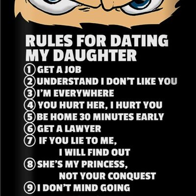 Blechschild Spruch 20x30cm Rules for dating my daughter Ninja