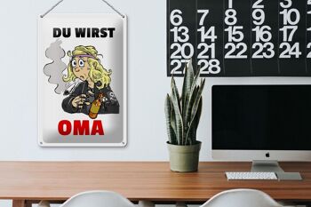 Plaque en étain disant 20x30cm You will be OMA 3
