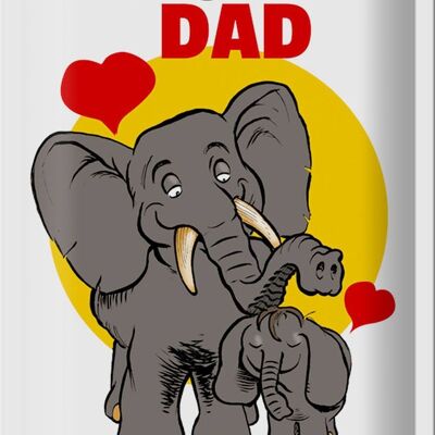 Targa in metallo con scritta "I love Dad" 20x30 cm (elefanti)