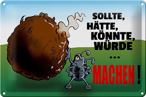 Blechschild Spruch 30x20cm Sollte hätte könnte Machen