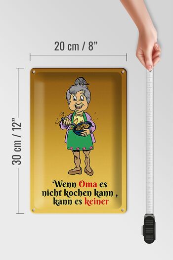 Plaque en étain disant 20x30cm Si grand-mère ne sait pas le cuisiner 4