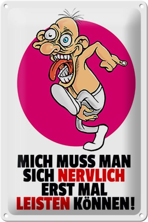 Blechschild Spruch 20x30cm Mich nervlich leisten können