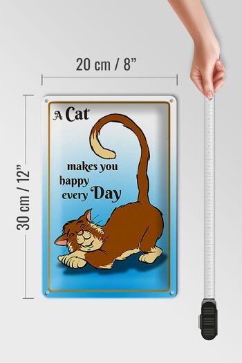 Plaque en tôle 20x30cm Un chat vous rend heureux tous les jours 4