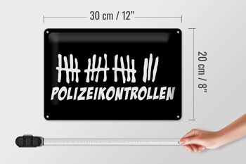 Panneau en tôle liste de pointage 30x20cm contrôles de police noir 4