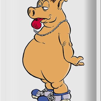 Blechschild Spruch 20x30cm I think my pig is whistling Schwein