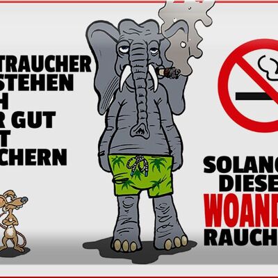 Blechschild Spruch 30x20cm Nichtraucher verstehen sich mit