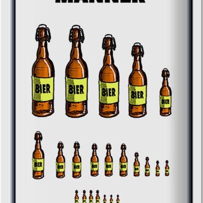 Cartel de chapa 20x30cm Prueba ocular para botellas de cerveza masculinas.