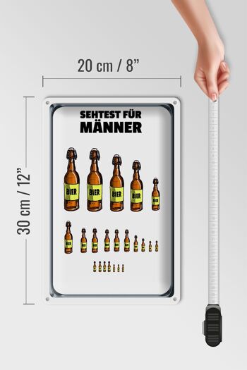 Signe en étain 20x30cm, test de vue pour hommes, bouteilles de bière 4