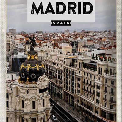 Targa in metallo da viaggio 20x30 cm Madrid Spagna Architettura di destinazione del viaggio