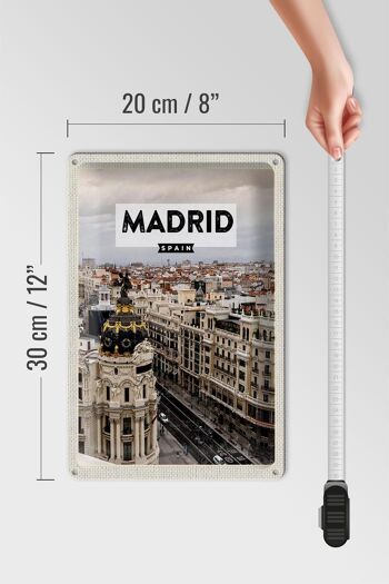 Panneau de voyage en étain, 20x30cm, Madrid, espagne, Destination de voyage, Architecture 4