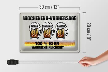Plaque en tôle 30x20cm prévisions week-end 100% bière 4